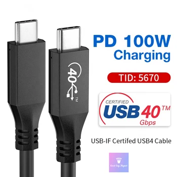0,5 m 0,8 m USB-C USB 4 Cablu C-C USB4 Cablu 40Gbps pentru MacBook Pro Dell XPS 8K 30hz Dual 4K 60hz Video Thunderbolt3 Compatibil