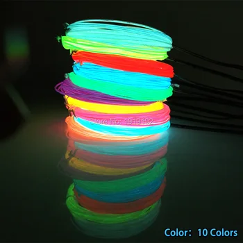 1.3 mm, 10 Culori la Alegere EL Wire Rope Tub Flexibil Lumina de Neon Nu Include Controler Pentru Festivalul de Decor Petrecere