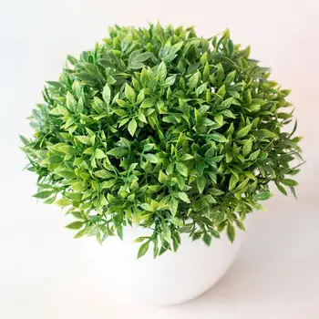 1 buc Plante Artificiale Iarbă Mingea Miniascape Ghivece, Ornamente de Gradina Office desktop decor Acasă Tabelul Bonsai Decor 
