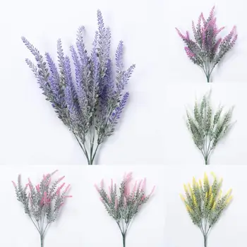 1 Buchet de Provence Lavender Flori Artificiale Pentru Casa Gradina Petrecere de Nunta Decor Cereale Decorative Fals Planta Flori de Matase 38cm