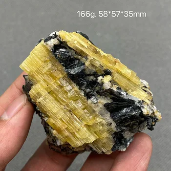 100% natural galben, turmalina și negru mică dur vindecat de cristal de cuarț de minereu de specimen