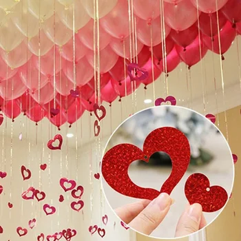 100buc Bling Inimă Strălucitoare Carton Cărți de Baloane Pandantiv Romantic Nunta Decor Baloane Petrecere Consumabile 6 Culori Opțional