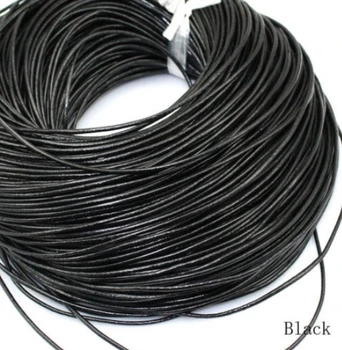 100M/lot maro negru maro 1mm, 1.5 mm, 2mm ceara Rundă de VACĂ din Piele Cablu de accesorii Colier Frânghie Șir Fir ghg42