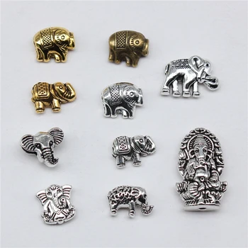 10buc Ganesha Margele Elefant Margele Pentru a Face Bijuterii Aur Antic de Culoare Bronz de Culoare de Argint Pandantive Meserii DIY Face Constatări
