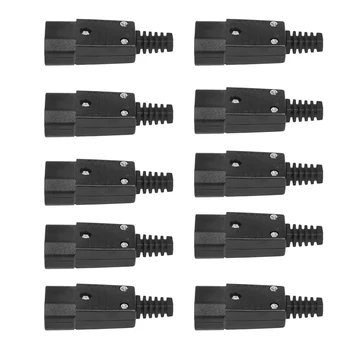 10BUC IEC 320 C14 Adaptor de Alimentare Cablu Plug Rewirable Soclu Conector 3Pin de sex Masculin