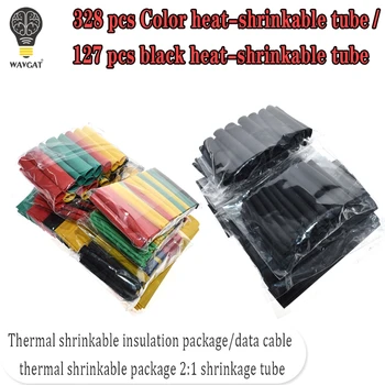 127Pcs / 328Pcs Auto Cablu Electric kiturile de Căldură Psihiatru Tub Tub Folie Maneca Asortate 8 Dimensiuni Mixte de Culoare