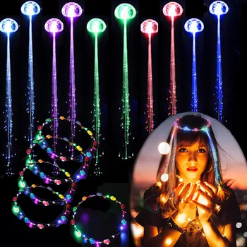 15 BUC LED-uri Agrafele de Păr Intermitent Optic Panglica Dans Ac de păr Coroane de Flori Aprinde Bentita Cununa de Petrecere Luminos de Crăciun