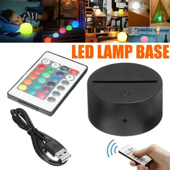 15Colors Cablu USB Touch 3D LED Lumina Titular de Bază Lampă Lumina de Noapte de Înlocuire Lumina Colorate, Baze de masa Decor de Masă Titular
