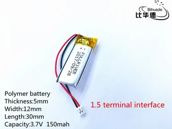 1buc/lot Litru de energie baterie 3.7 V 150mAh Litiu-Polimer LiPo Baterie Reîncărcabilă 501230 cu 1,5 mm