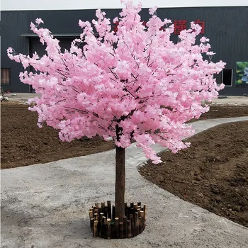 2 Metri Inaltime Roz Simulare Care Doresc Arbori De Mătase Artificială De Flori De Cireș Pentru Mall Deschis Decoratiuni Pentru Gradina