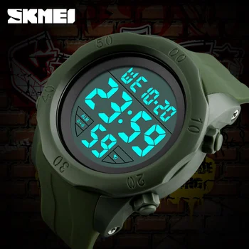 2017 SKMEI Brand Ceas Barbati Sport Militare Ceasuri de Moda Silicon Ceas Digital Impermeabil Ceas Digital cu LED Pentru Bărbați Ceas