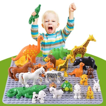 2018 Fierbinte Original 28 Stil Clasic Mari Blocuri de Animale Zoo pentru Copii Jucării DIY Set Caramida Compatibil cu Cadou de Crăciun