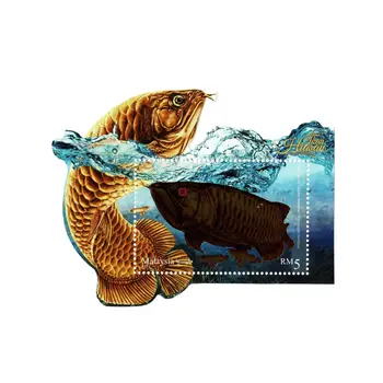 2018,Malaezia Timbru, pești Ornamentali,Miniature Sheet,Stare Bună Colecție