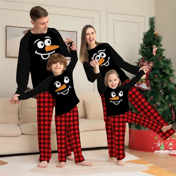 2022 Drăguț de Crăciun de Familie Potrivire Costumele în Carouri Mama Tata si Copii Pijama Set Mami și cu Mine Xmas Pj Haine Topuri+Pantaloni