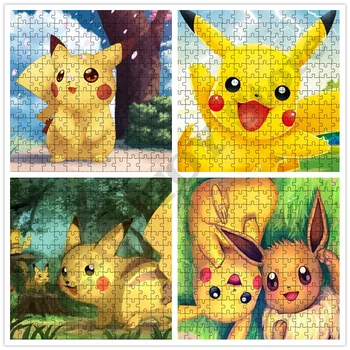 300 500 1000 Piese Pokemon Pikachu Puzzle Puzzle Anime Periferice Jucarii Educative Decor Acasă Puzzle Cadouri