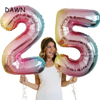 32inch Curcubeu Număr de Baloane de culoare Gradient de Naștere Petrecere de Nunta de Decorare Digital Balon Numărul Air Ballon Globos