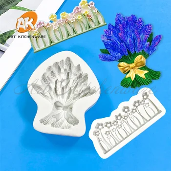 3D Flori de Mucegai Silicon Pasta de Zahar DIY Fondant Cake Decor Instrument de Tort de Ciocolata Bomboane Gard în Formă de Mucegai de Copt Tort Lichid Matrite