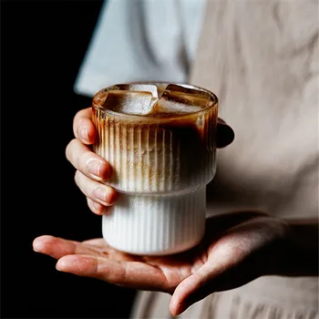 400ML de Sticlă Ceașcă de Cafea Rece Retro Cană de Apă Transparent Ceai Drinkware Lapte Suc Cani Cana Pahare Vin, Pahare Cocktail de Whisky