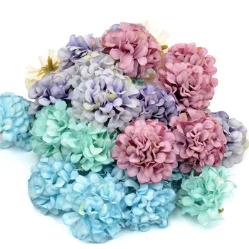 50pcs/lot Ieftine din Flori Artificiale de Mătase Hortensie Cap Pentru Decor Nunta DIY Cununa de Scrapbooking ambarcațiuni de Flori False