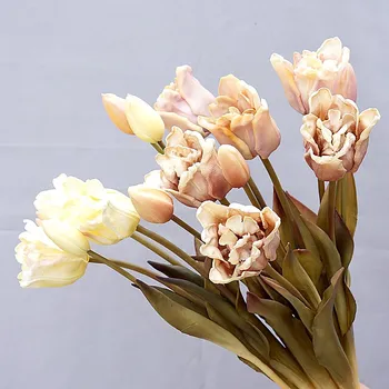 5heads Mare unic sillicone lalele buchet flori false noul decor casa favoruri de partid flores decorativas