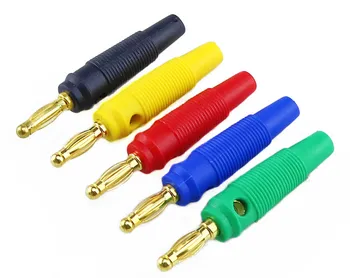 5pcs Noi 4mm Mufe Placate cu Aur Muzicale Vorbitor de Sârmă de Cablu Pin Banana Conectori 5 culoare