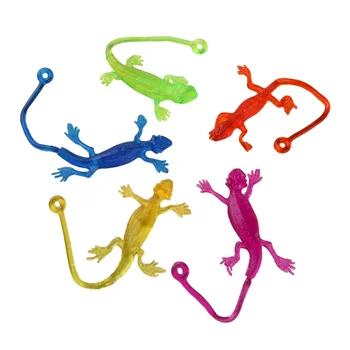 5Pcs Noutate Sticky Lizard Animale Retractabil Vâscos Cauciuc Șopârlă Copii Amuzant Gadget Culoare Aleatorii