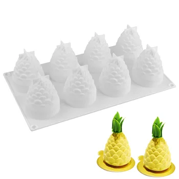 8 Găuri de Ananas Conuri de brad Forma de Tort de Silicon Matrite DIY Instrumente de Copt pentru Prăjituri Spuma inghetata Desert Accesorii de Bucatarie