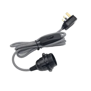 AC 220V Priza UK Cablul Flex Cablu Textil cu E27 Lampă Titularului Comutator on/off pentru DIY Decor Agățat Lumina