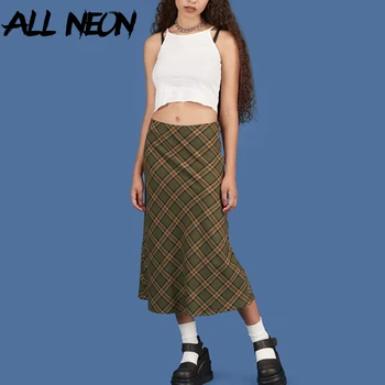 ALLNeon E-fata Carouri cu Talie Înaltă Sirena Fuste Femei Streetwear Bumbac, Fuste Lungi Vintage Chic Stil Doamnelor Funduri de Vară