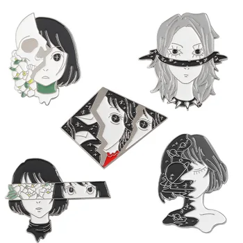 Anime Film și Televiziune Caractere Ace Desene animate Craniu de Fata Ulei Rucsac Accesorii de Îmbrăcăminte din Aliaj de Email insigne, Broșe