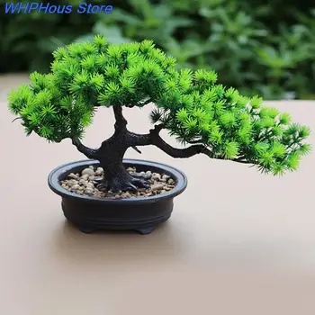 Artificială În Ghiveci Plante De Ornament Verde Vas Primitor De Pin Bonsai Simulare Artificială Flori Uscate Biroul De Acasă Decor Bonsai