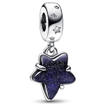 Autentic Argint 925 Clipe Celeste Galaxy Star Murano Farmec Legăna Se Potrivesc Femei Brățară Pandora & Colier Bijuterii