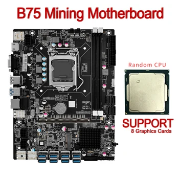 B75 BTC Mining Placa de baza+ CPU 8XPCIE să USB3.0 Grafică Slot pentru Card LGA1151 DDR3 MSATA ETH Miner USB3 Placa de baza.0