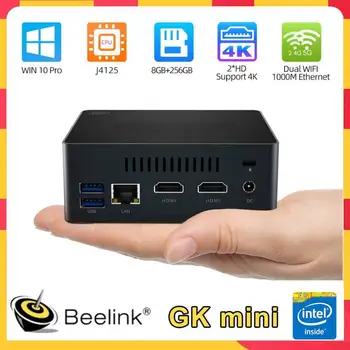 Beelink GK mini Intel Celeron J4125 Quad Core Mini PC DDR4 8GB, 128GB SSD 512GB Windows 10 11 Desktop 1000M Dual Wifi Calculator