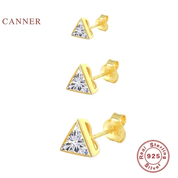 CANNER 3Pcs/Set Argint 925 Cercei Pentru Femei Triunghi Stud Cercei Aur Bijuterii Ureche Piercing Mama Cadou 2021 Trend