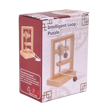 Clasic IQ din Lemn Coarda Puzzle Teaser Creier Bucla de Joc Puzzle-uri pentru Adulți Copii