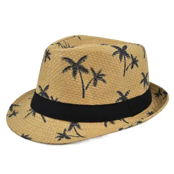 Copac de nucă de cocos Plaja Palarie de Soare Barbati de Vara 2021 scurt refuz Pălării de Panama din Paie Pălărie Jazz Femei palarie de soare chapeau paille