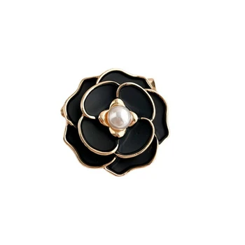 Coreea Moda Pearl Camellia Floare Broșă Pini din Metal Emailat Corsaj Eșarfă Cataramă de Pin Rever Insigna Broșe pentru Femei Bijuterii