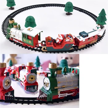 Crăciun Electric Locomotiva Tren De Jucărie Kit Masina Pom De Crăciun Urmări Crăciun Mai Devreme De Învățământ Juca În Aer Liber, Cadou Copii Fata De