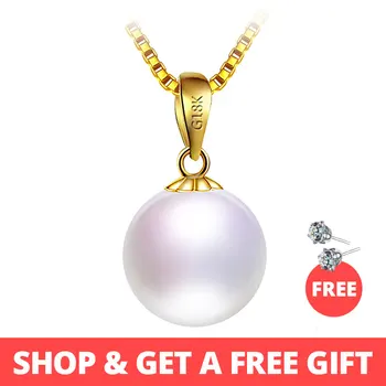 Dainashi 100% original 18K Alb/Aur real de înaltă calitate runda pearl pandantive cu lant brand de top bijuterii fine pentru femei cadouri