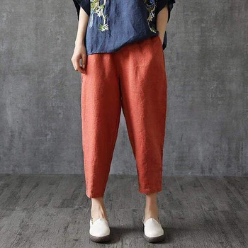 DASSWEI 2022 Vară de Moda de Lenjerie de pat din Bumbac Pantaloni Harem Pentru Femei Casual cu Talie Înaltă Glezna-Lungime Pantaloni Largi Femme Streetwear