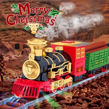 De Craciun Set De Tren De Cale Ferată Jucărie De Crăciun Electrc Tren Cadou Tren De Cale Ferată De Control De La Distanță Urmări Tren Masina Clasica Petrecere De Cadou