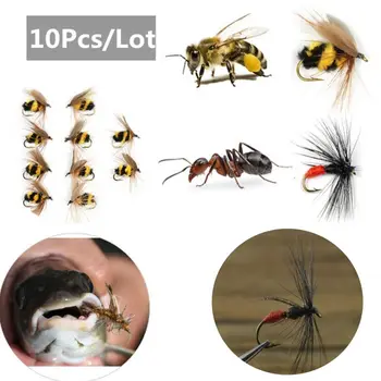 De Insectă Artificiali În Cârlig Momeala Bumble Bee/Ant Pescuit Păstrăv Zbura De Pescuit Lures #10 Pescuitul Maritim