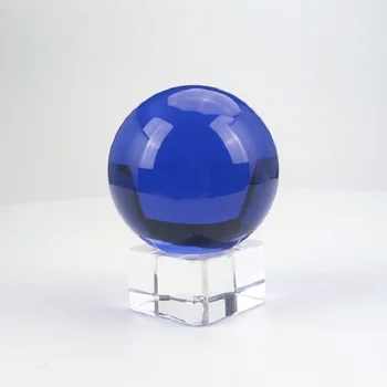 De Vânzare La Cald K9 Albastru Inchis Glob De Cristal+Cristal Sta Sferă De Sticlă Pentru Acasă Decorare Fengshui Mingea Suvenir De Nunta