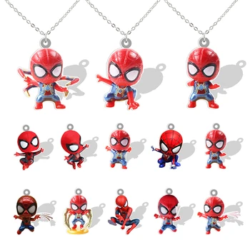 Disney Spider-man Pandantive de Rășină Colier Drăguț Marvel Avenger Acrilice 2D PĂPUȘI pentru Copii Bijuterii Cadou GTX405