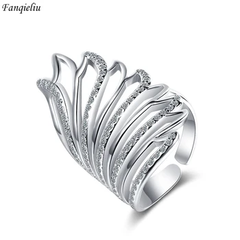 Fanqieliu S925 Timbru de Argint de Culoare Multi-strat Aripi Zircon Inel Pentru Femei la Modă de Bijuterii Fată Cadou Nou FQL20354