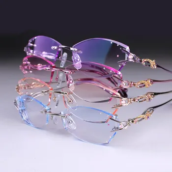 Femei Ochelari fără rame Ochelari de vedere Miopie Femei ochelari de Miopie Hipermetropie Multifocală Progresivă Personalizare