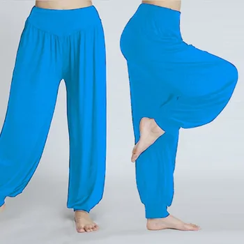 Femei Pantaloni De Yoga Elastic Liber Casual, Din Bumbac Moale, Yoga, Dans Sportiv De Vară Pe Plajă Plus Dimensiune Largi Aladdin Pantaloni Harem