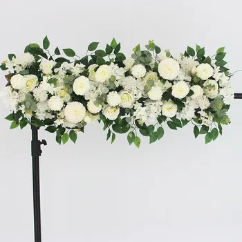 Flori De Nunta Aranjament De Perete Consumabile Mătase Bujori Trandafiri Artificiale Florale Rând Decor Căsătorie Arc De Fier Fundal