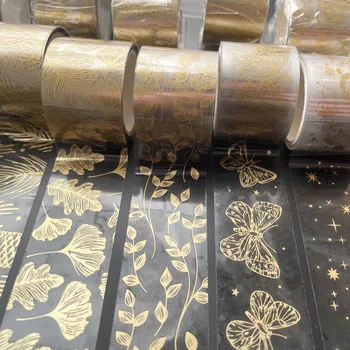 Fluture Frunze Folie De Aur Bandă Washi Decorative Autocolante Diy Eticheta Pentru Scrapbooking Jurnal Album Planificator Jurnalul Art Craft